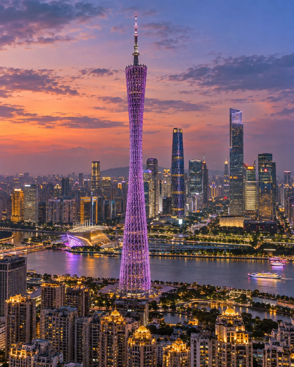 Canton Tower and Guangzhou riverfront