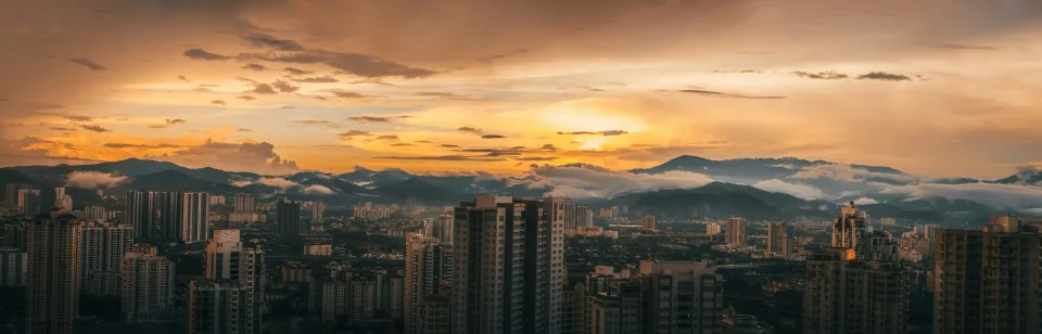 Kuala Lumpur city panorama at sunset